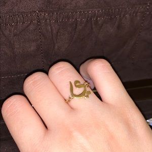 Super cute Arabic initial letter Y ring